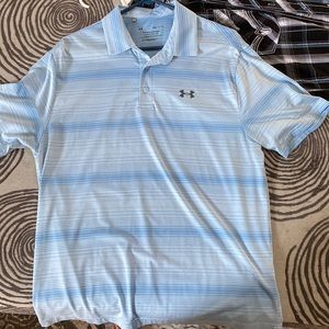 Large Under Armour blue polo shirt